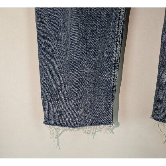 Hollister Jeans 3 Junior's Blue Acid Wash Ultra High Rise Mom Jean Raw Hems - Picture 3 of 7